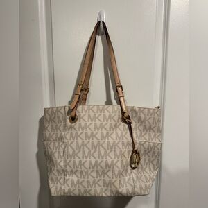 Michael Kors Cream Monogram Tote